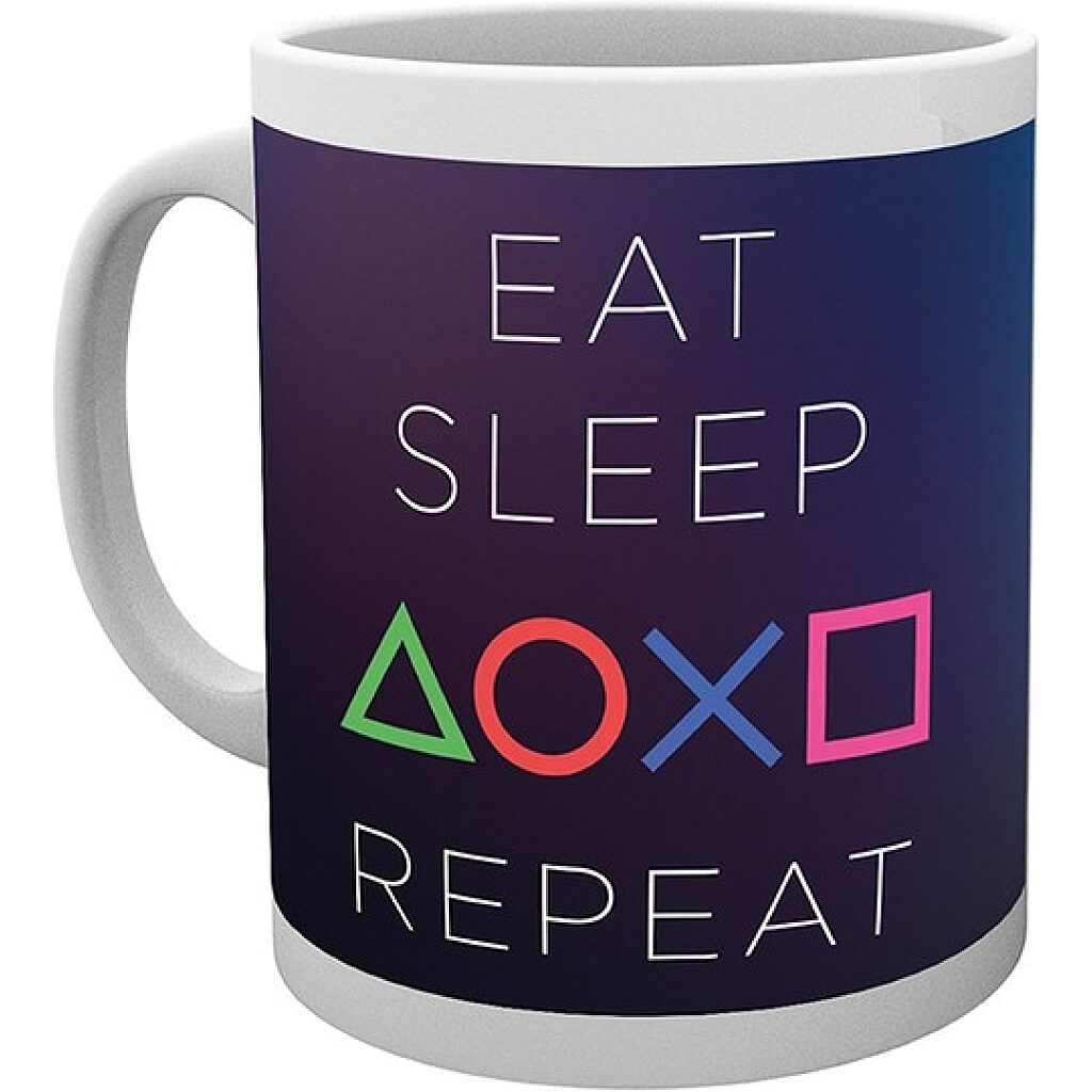 Playstation: Eat Sleep Repeat kerámia bögre