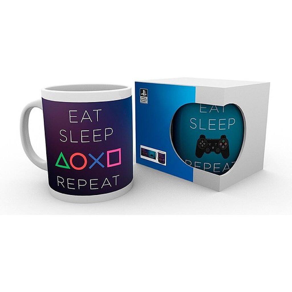 Playstation: Eat Sleep Repeat kerámia bögre