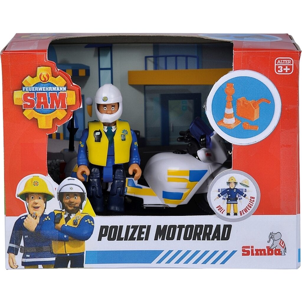 a tűzoltó: Rendőrségi motor Malcolm figurával - 1. Kép