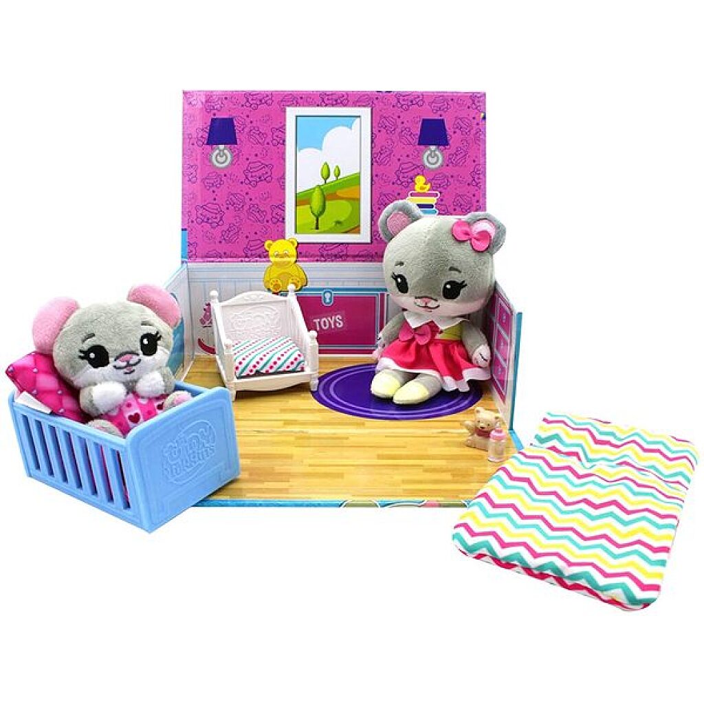 Tiny Tukkins: Naptime Nursery játékszett 2 db plüssfigurával - egér - 1. Kép