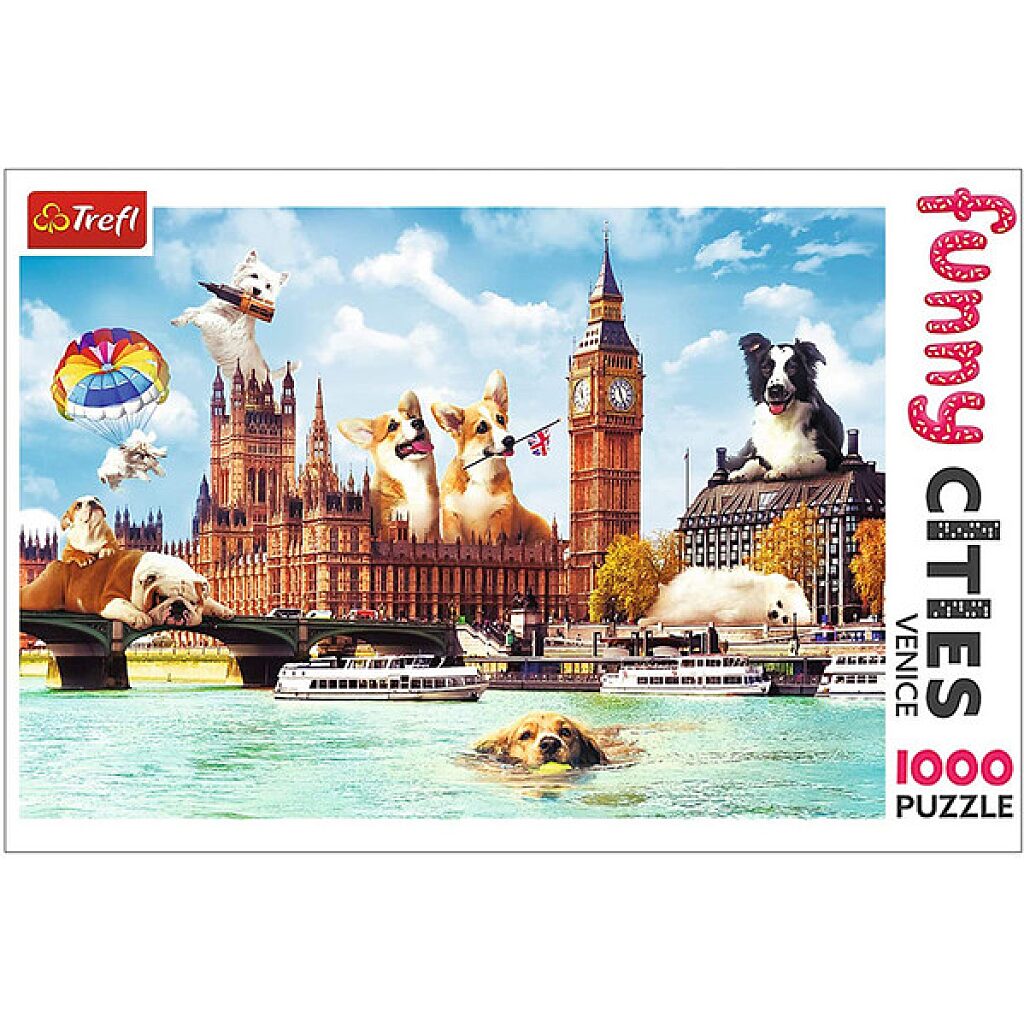 Trefl: Crazy cities - kutyák Londonban 1000 db-os puzzle - 1. Kép