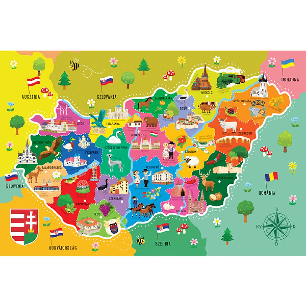 Trefl: Oktató puzzle - Magyarország térképe - 2. Kép