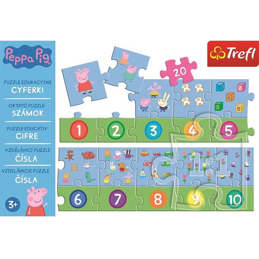 Trefl: Peppa malac - Tanuljunk számolni 20 db-os puzzle - 2. Kép