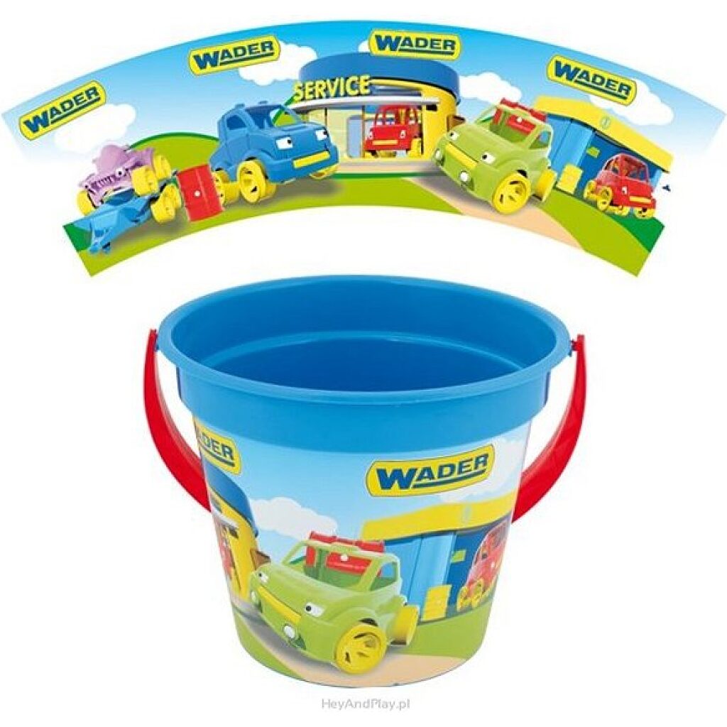 Wader: Építkezés járművekkel homokozó vödör - piros - 3. Kép