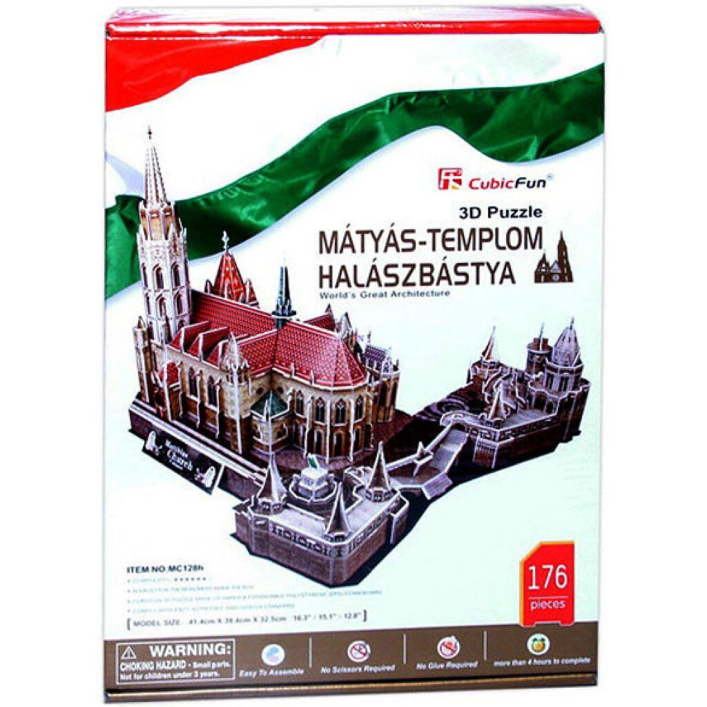A Mátyás templom és a Halászbástya 176 darabos 3D puzzle - 1. Kép