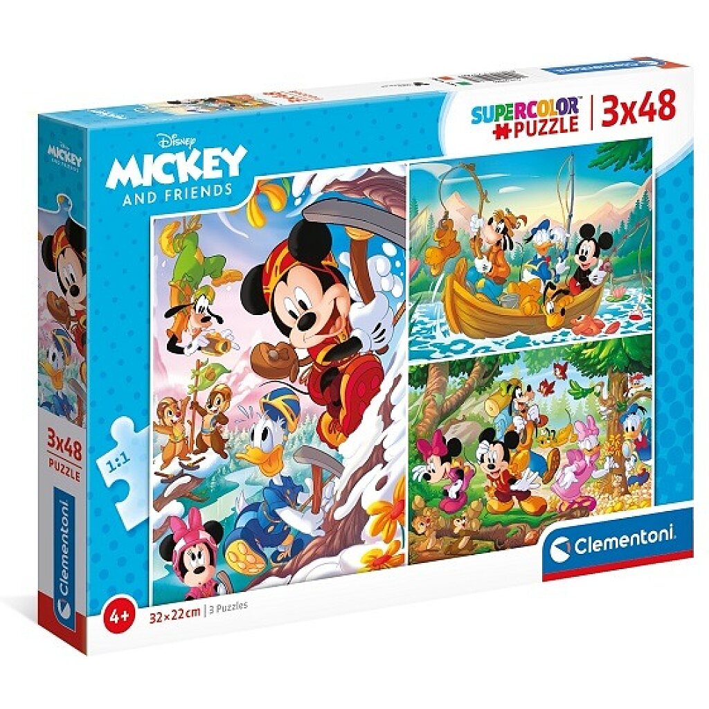 Clementoni Puzzle - Mickey egér 3x48 darabos - 1. Kép