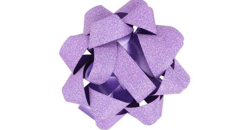 Csillogó ajándékkísérő csillag - 10 cm