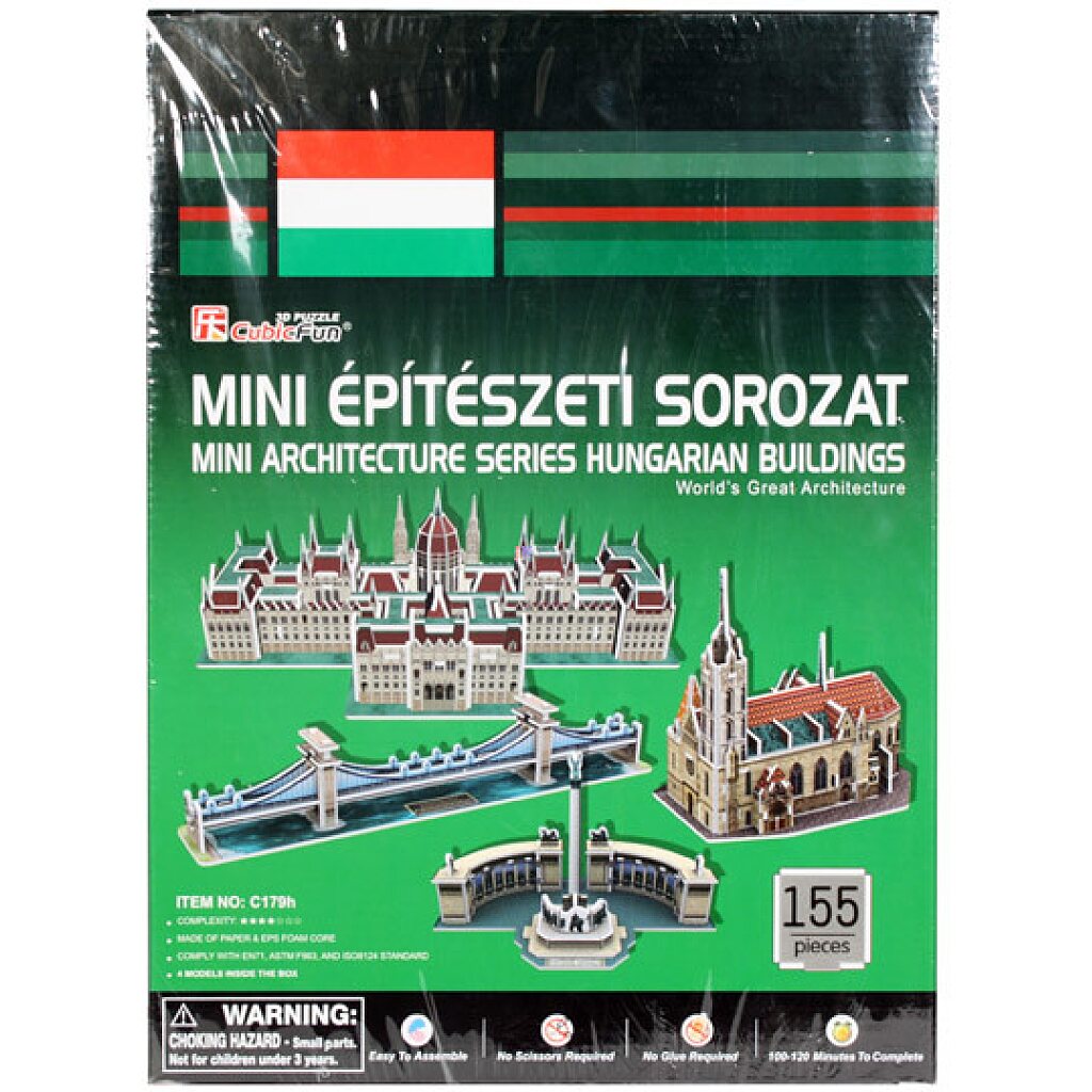 Magyarországi épületek 155 darabor mini 3D puzzle - többféle - 1. Kép