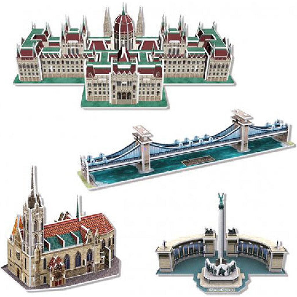 Magyarországi épületek 155 darabor mini 3D puzzle - többféle - 3. Kép