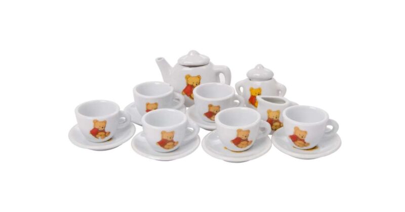 Porcelán teás készlet - macis