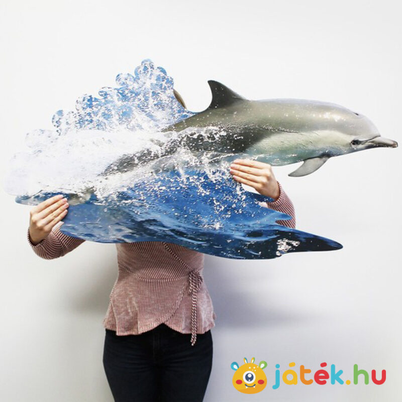 100 darabos élethű delfin forma puzzle kirakott képe a kézben - Wow Junior Puzzle