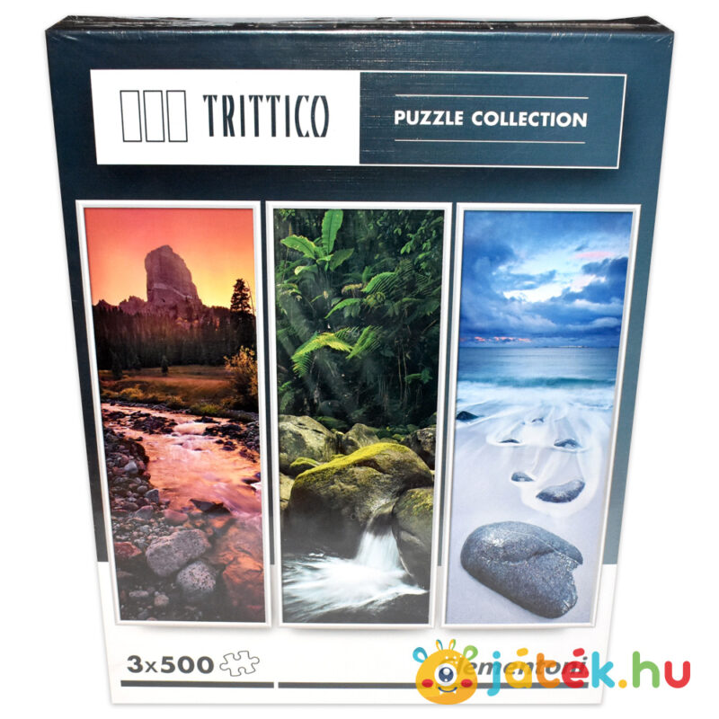 3 x 500 darabos természet kirakó doboza előről (Nature puzzle) - Clementoni Trittico Collection 39800