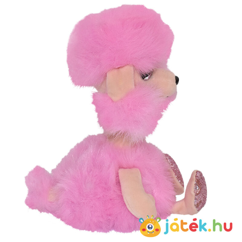 Ty Beanie Boos: Camilla, a rózsaszin, hosszú nyakú plüss pudli, oldalról (15 cm)