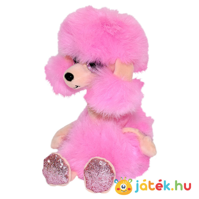 Ty Beanie Boos: Camilla, a rózsaszin, hosszú nyakú plüss pudli, balról (15 cm)