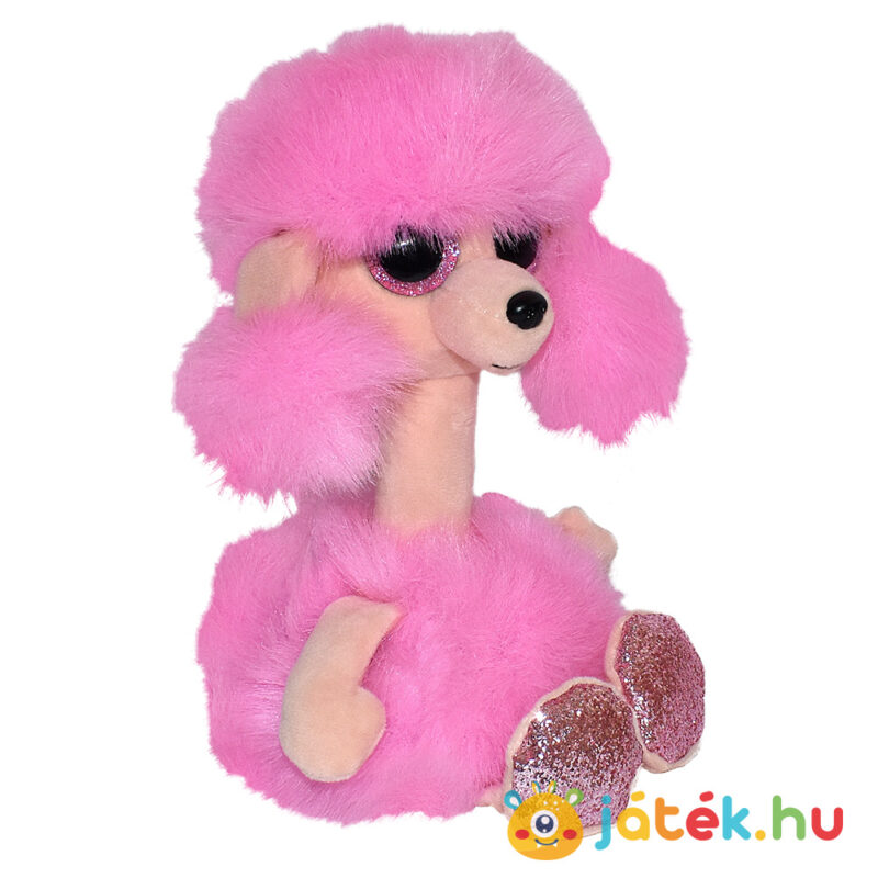 Ty Beanie Boos: Camilla, a rózsaszin, hosszú nyakú plüss pudli, jobbról (15 cm)