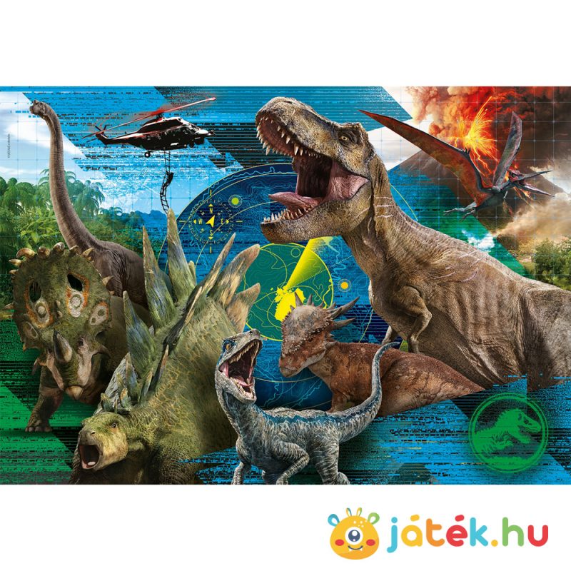 104 darabos Jurassic World puzzle képe - Clementoni Szuper Színes 27169