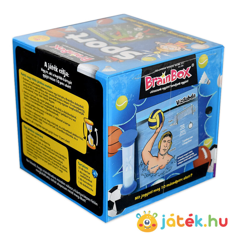 Brainbox: Sport memóriafejlesztő társasjáték doboza hátulról