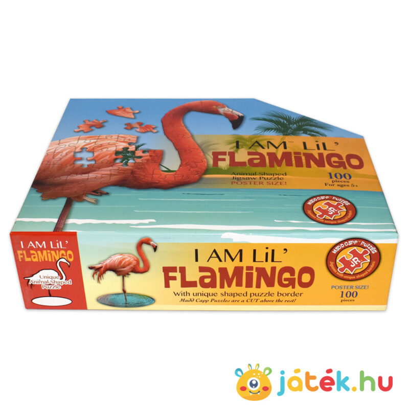 100 darabos flamingó forma puzzle doboza fektetve - Wow Puzzle Junior