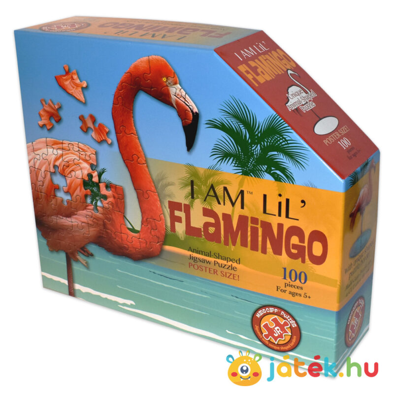 100 darabos flamingó forma puzzle doboza jobbról - Wow Puzzle Junior
