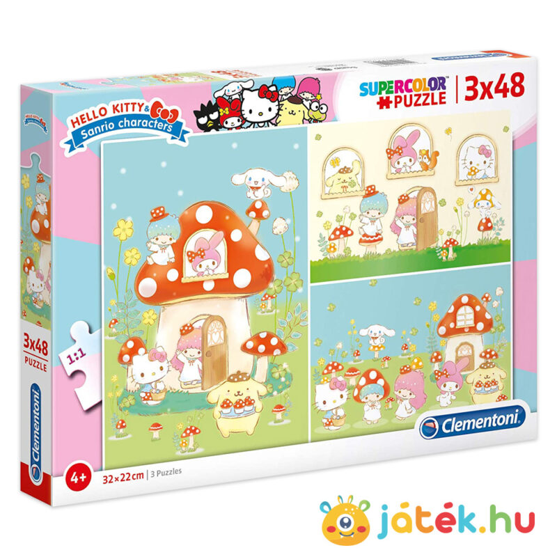 Hello Kitty puzzle - 3x48 darabos - Clementoni SuperColor 25246