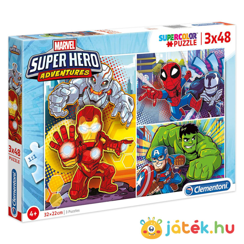 Marvel: Szuperhősök (Super Hero Adventures) puzzle - 3x48 db - Clementoni SuperColor 25248
