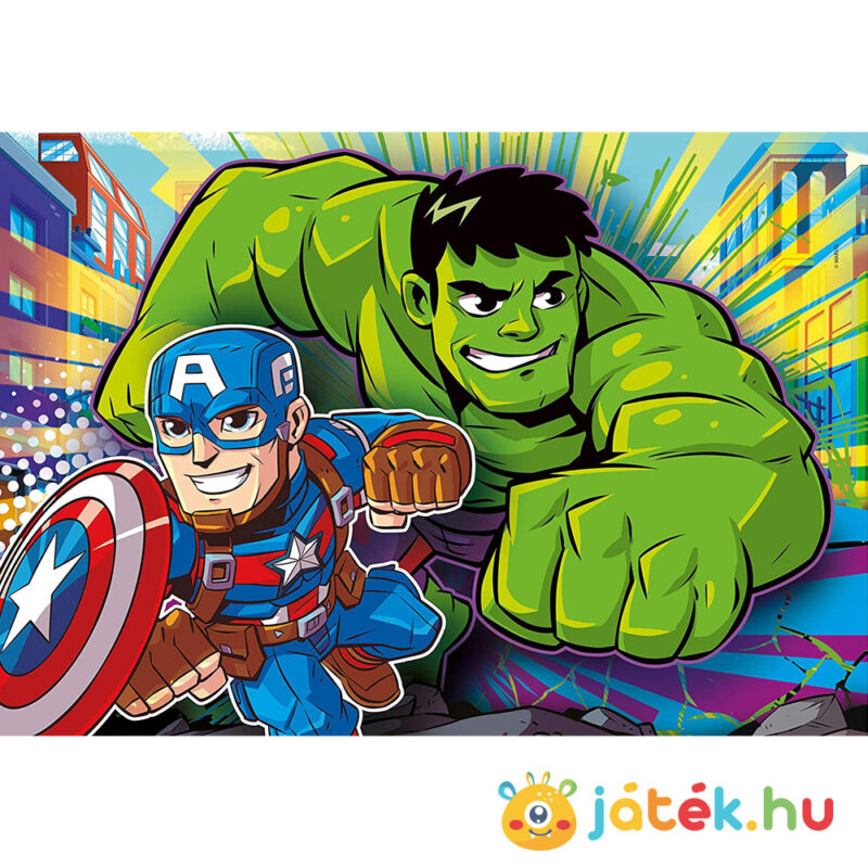 Marvel: Szuperhősök (Super Hero Adventures) puzzle (Hulk és Amerika Kapitánya) - 3x48 db - Clementoni SuperColor 25248