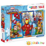 Marvel szuperhősök puzzle (Super Hero Adventures) - 104 darabos - Clementoni SuperColor Maxi 23746