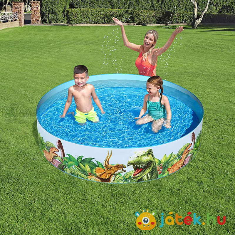 Dinós merevfalú medence gyerekeknek, 183x38 cm. kültéri játék - Bestway