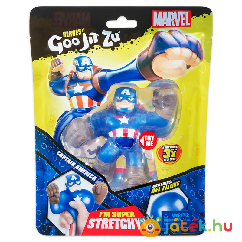 Goo Jit Zu: Marvel hősök: Amerika kapitány nyújtható akciófigura csomagolása előről