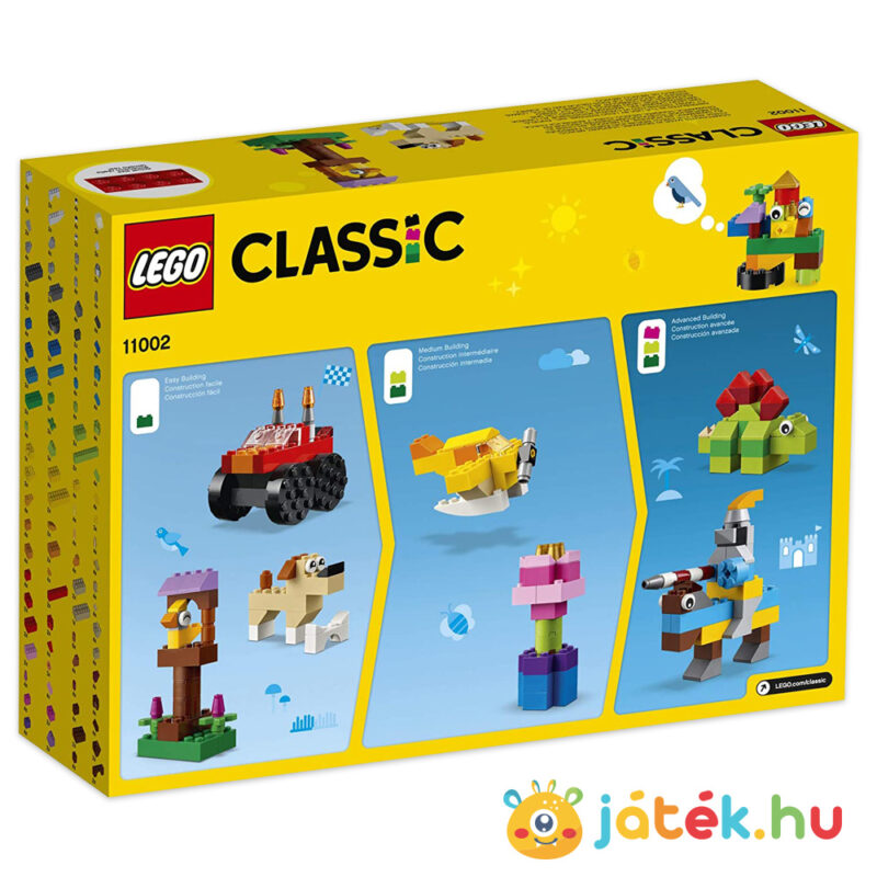 Lego Classic 11002: Alap kocka készlet, 300 darabos doboza hátulról