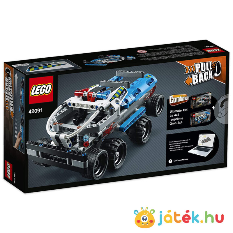 Lego Technic 42091: Rendőrségi üldözés doboza hátulról