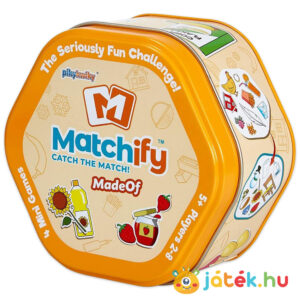 Matchify, miből készült?: párosító kártyajáték fém doboza