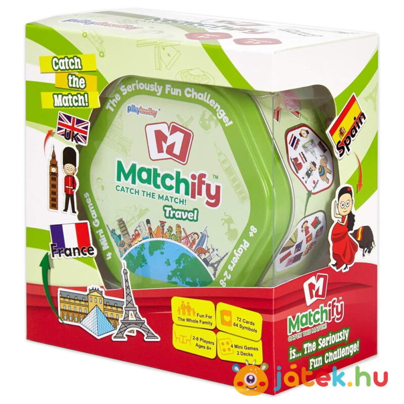 Matchify: utazás párosító kártyajáték csomagolása