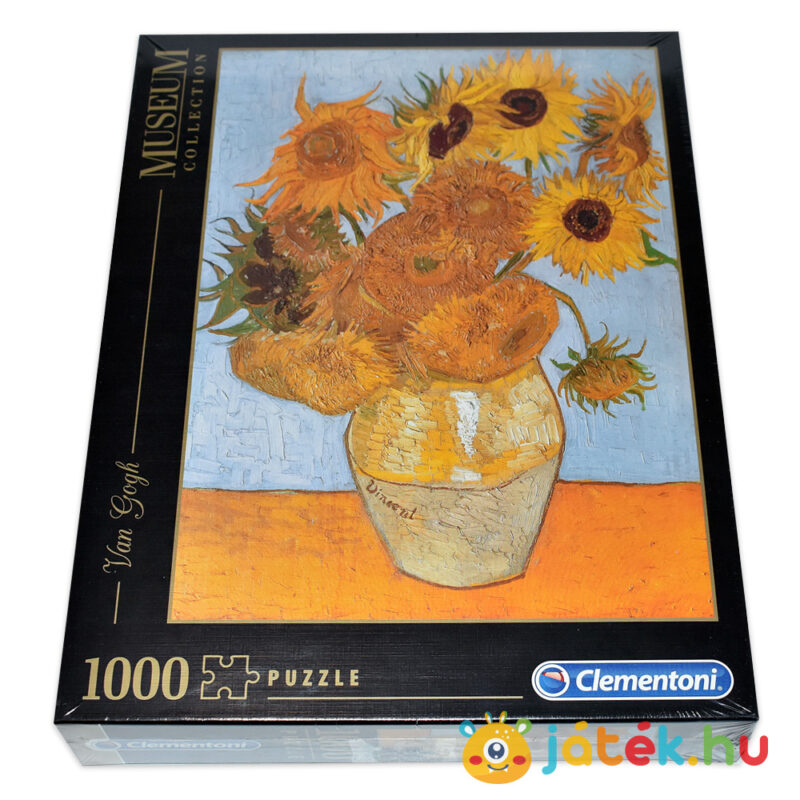 1000 darabos Van Gogh, Napraforgók puzzle doboza fektetve - Clementoni Museum Collection 31415