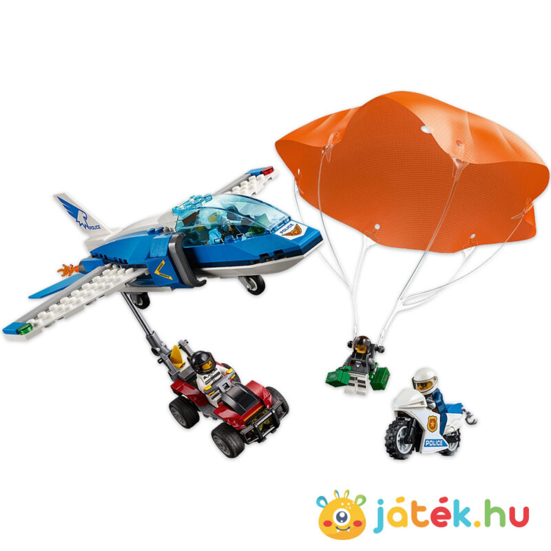Lego City 60208: Légi rendőrségi ejtőernyős letartóztatás megépítve ejtőernyővel