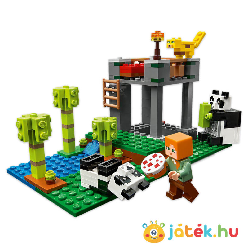 Lego Minecraft 21158: Pandabölcsőde torta etetés