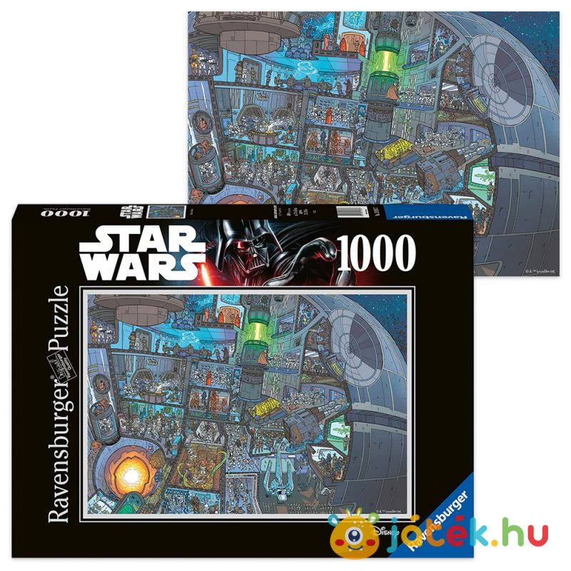 1000 db-os Star Wars puzzle, Hol van Vuki? kirakott képe és doboza - Ravensburger 13976