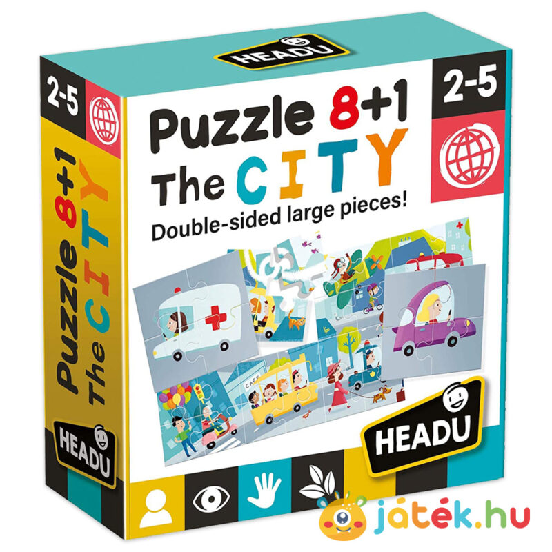 Headu: A város kétoldalas fejlesztő puzzle 8+1 (32 db)