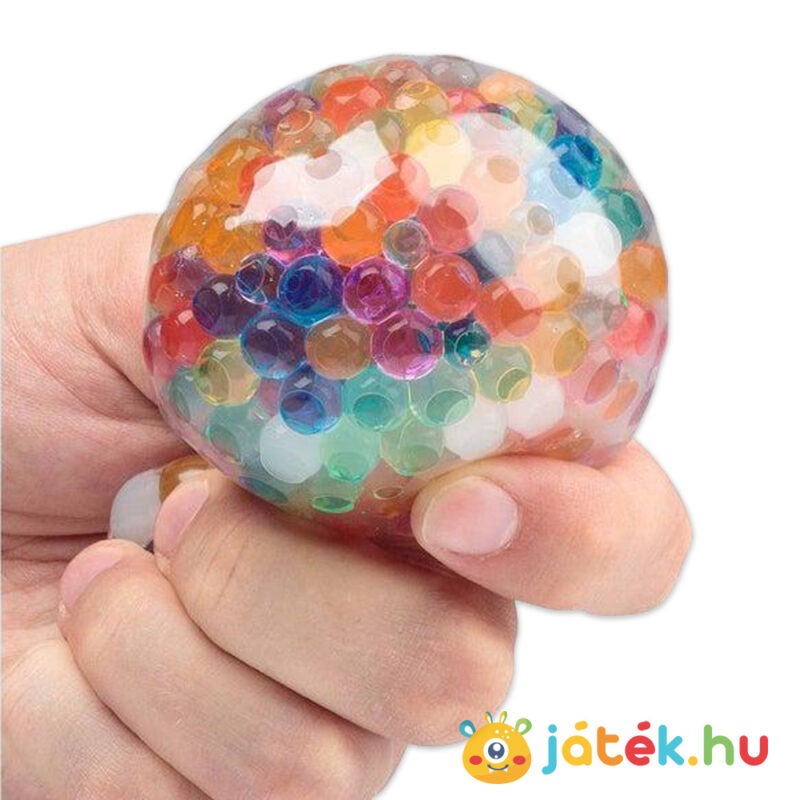 Szivárványos zselés labda a kézben, stressz labda (Rainbow Jellyball)