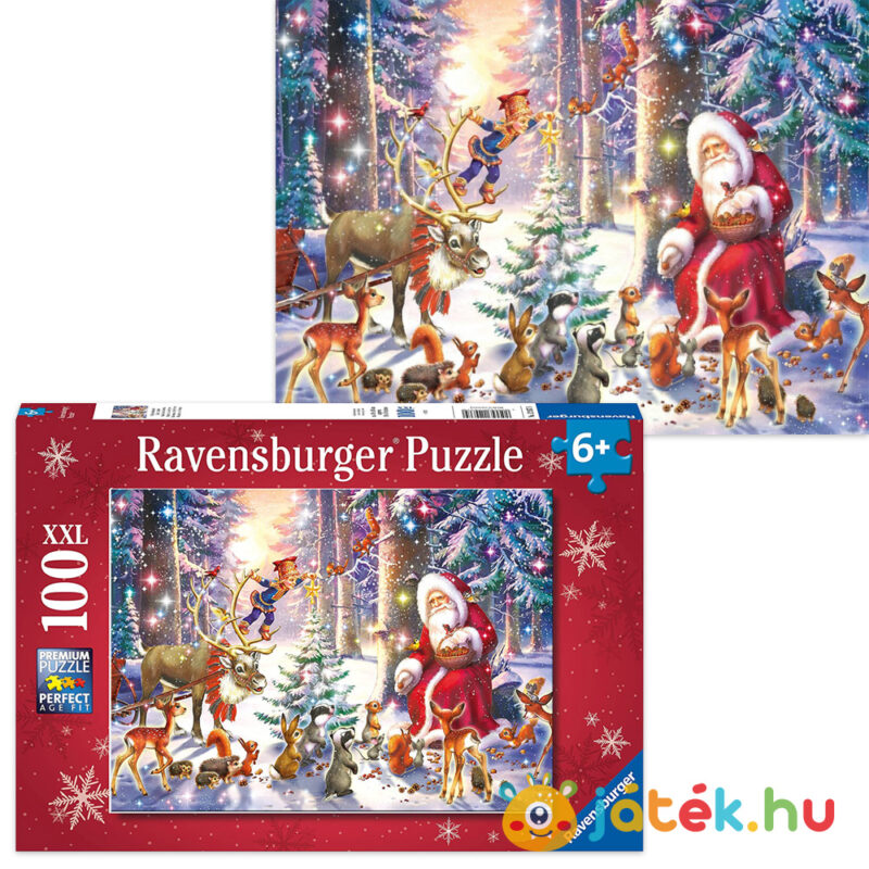 100 darabos erdei Karácsony XXL puzzle képe és doboza - Ravensburger 12937