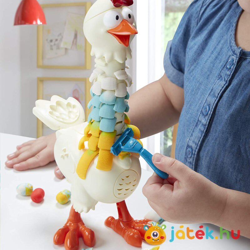 Play-Doh Animal Crew: Cluck a Dee színes nyakú kotkodáló csirke gyurma szett borotválás közben - Hasbro