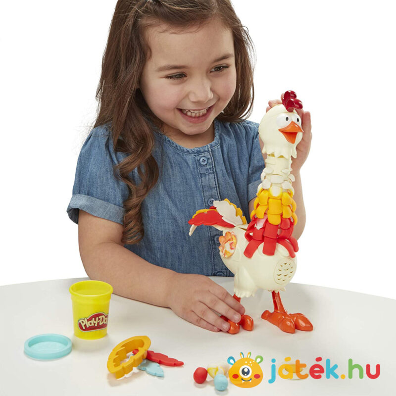 Play-Doh Animal Crew: Cluck a Dee színes nyakú kotkodáló csirke gyurma szett gyerekeknek - Hasbro