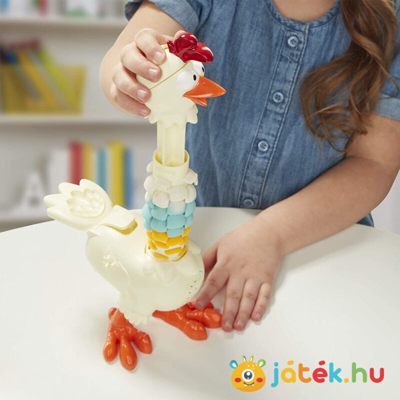 Play-Doh Animal Crew: Cluck a Dee színes nyakú kotkodáló csirke gyurma szett, színes nyak - Hasbro