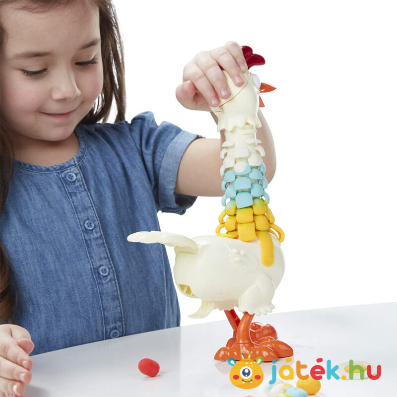 Play-Doh Animal Crew: Cluck a Dee színes nyakú kotkodáló csirke gyurma szett tojás közben - Hasbro