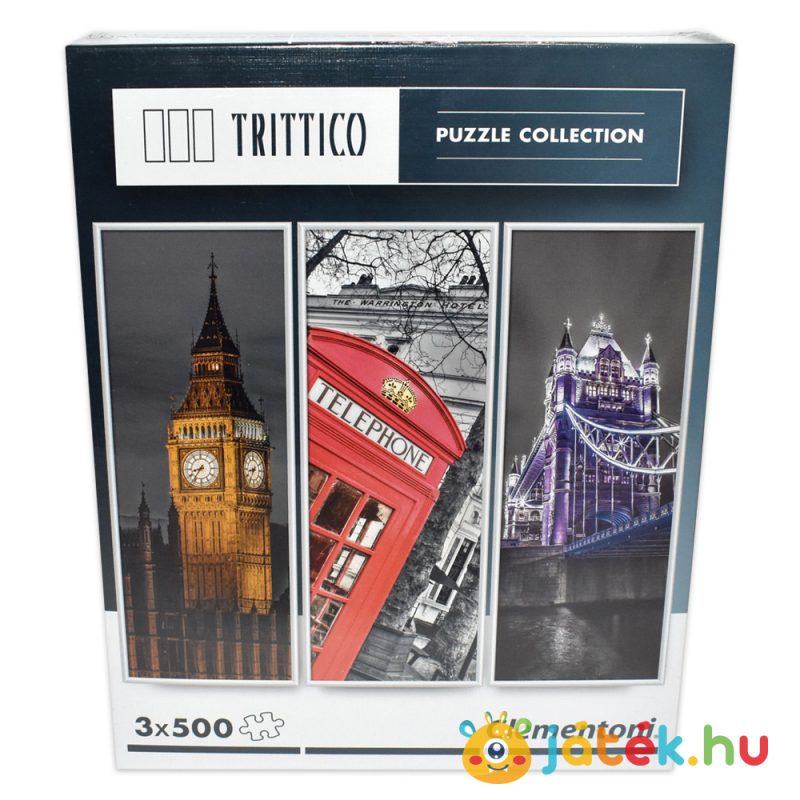 London puzzle előről - 3 x 500 db - Clementoni, Trittico Collection 39306