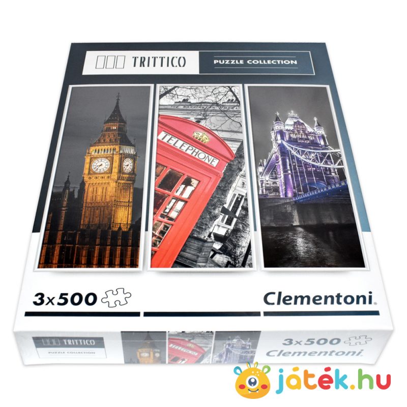 London puzzle fektetve - 3 x 500 db - Clementoni, Trittico Collection 39306
