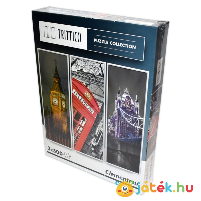 London puzzle jobbról - 3 x 500 db - Clementoni, Trittico Collection 39306