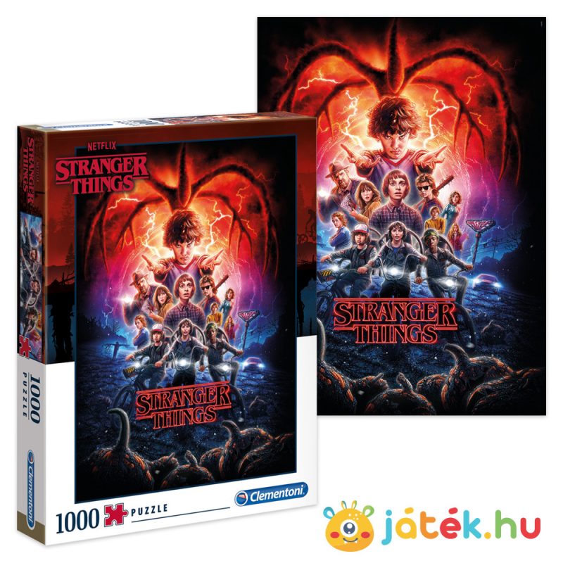 1000 darabos Stranger Things puzzle képe és doboza (2. évad) - Clementoni 39543