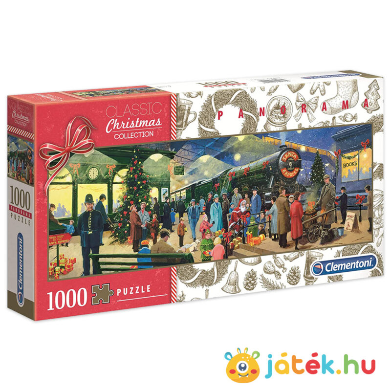 Tépapó karácsonyi expressz vonata puzzle - 1000 db - Panoráma kirakó - Clementoni 39577
