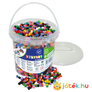 Vasalható, csíkos színű gyöngyök, vödörben (5000 db) - Playbox